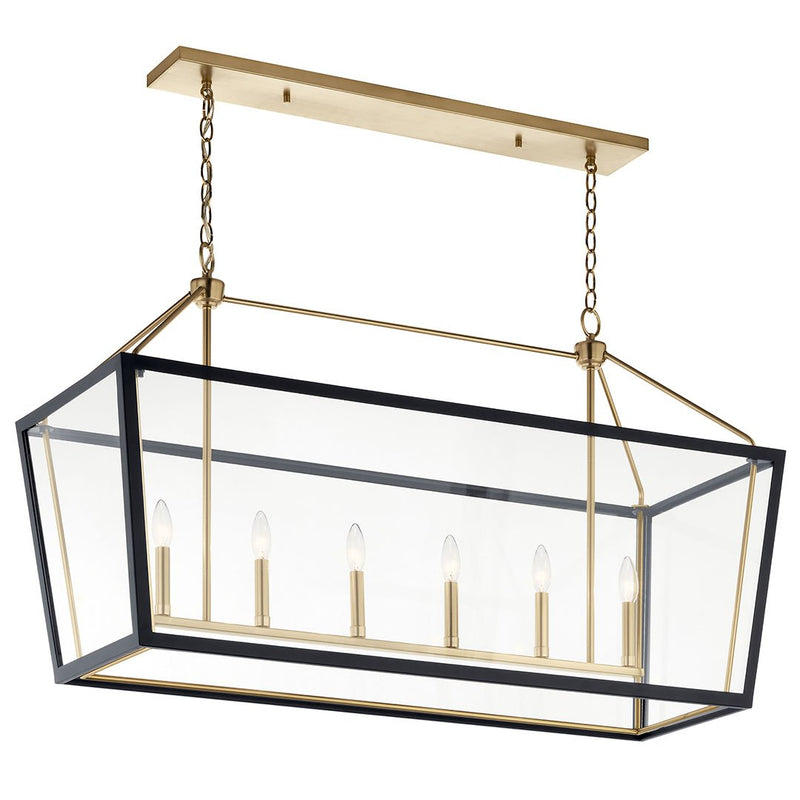 52622CPZBK - linear chandelier Champagne Bronze - Dons Light House