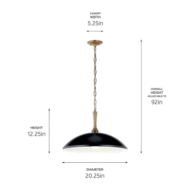 Delarosa Black Pendant 1Lt - 52638BK