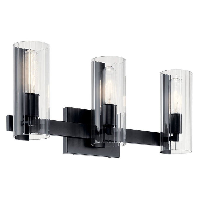 55168BK - vanity 3 light Black - Dons Light House