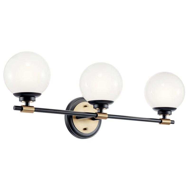 55172BKCPZ - vanity 3 light Black with Champagne Bronze - Dons Light House