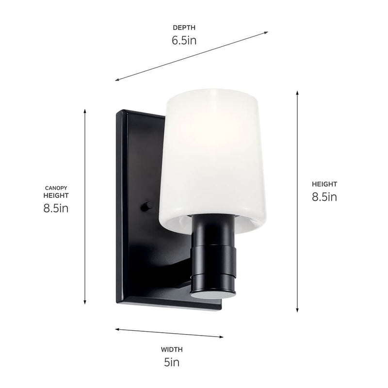 Adani Black Wall Sconce 1Lt - 55174BK