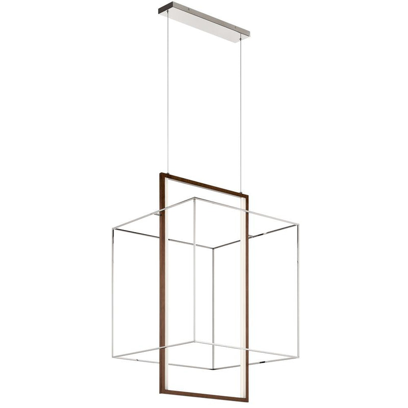 84044 - pendant Polished Nickel + Faux Wood - www.donslighthouse.ca