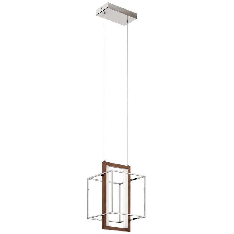 84045 - pendant Polished Nickel + Faux Wood - www.donslighthouse.ca