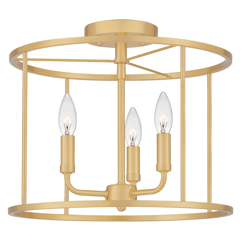 Abner - Semi flush 3  light aged brass - ABR1714AB