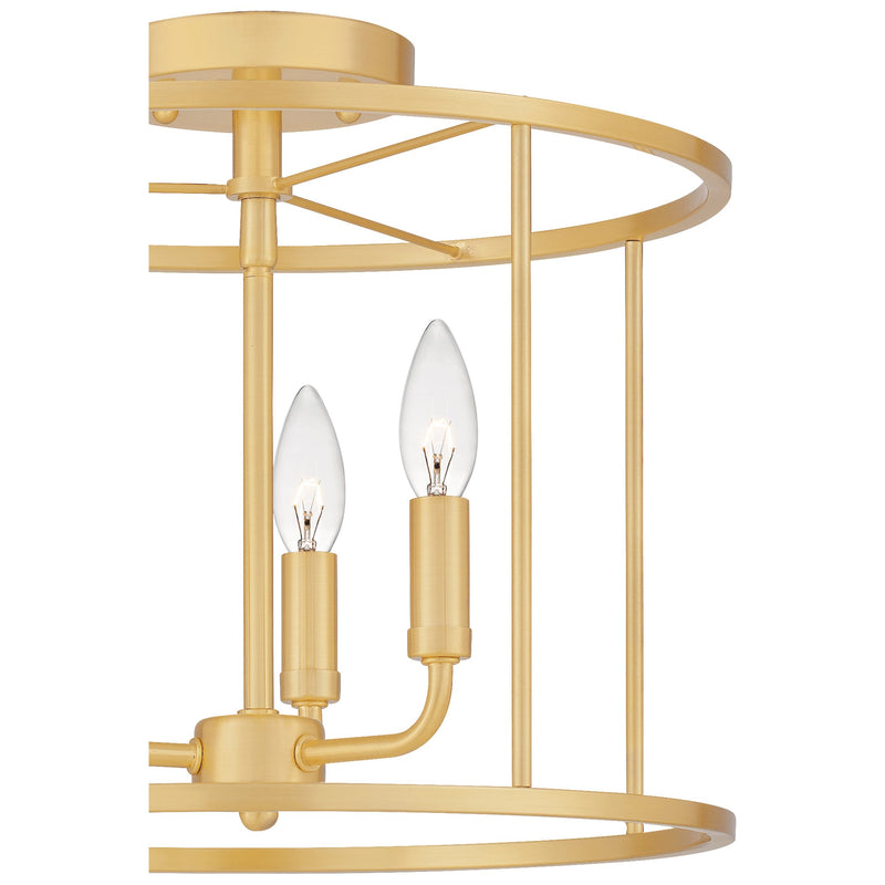 Abner - Semi flush 3  light aged brass - ABR1714AB