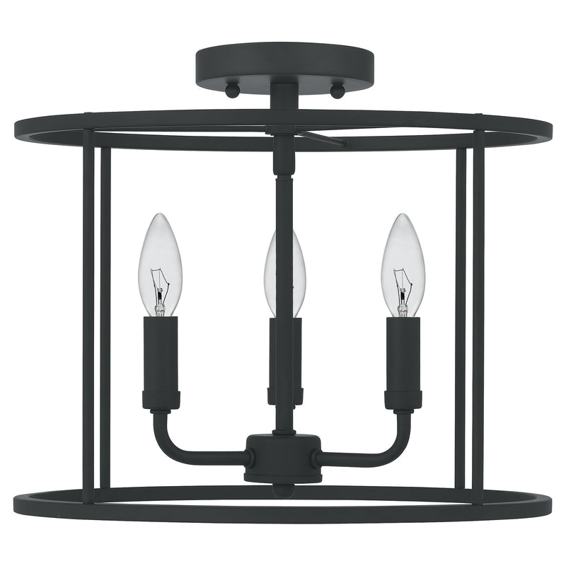 Abner - Semi flush 3  light matte black - ABR1714MBK