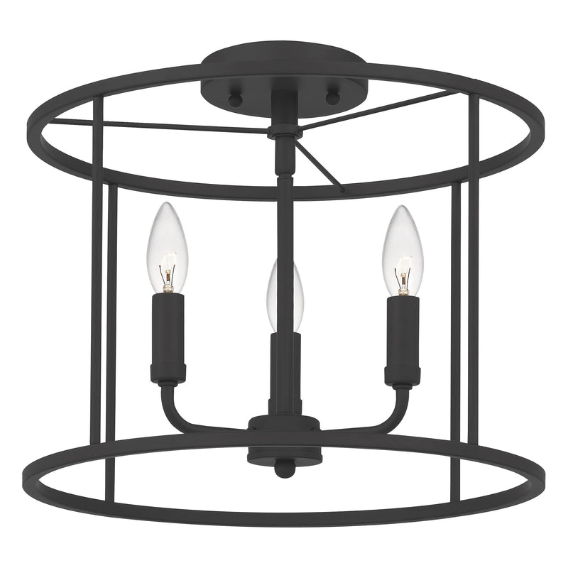 Abner - Semi flush 3  light matte black - ABR1714MBK