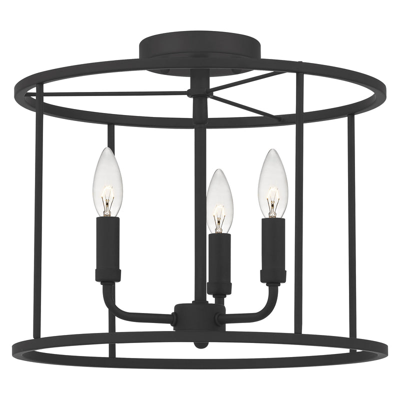 Abner - Semi flush 3  light matte black - ABR1714MBK