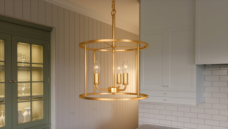 Abner - 3lt Mini Chandelier Aged Brass - ABR2814AB