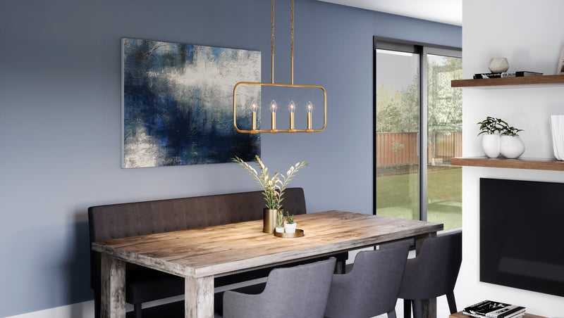 Abner - 4lt Linear Pendant Aged Brass - ABR432AB