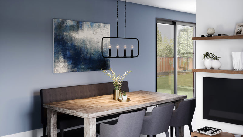 Abner - 4lt Linear Pendant Matte Black - ABR432MBK