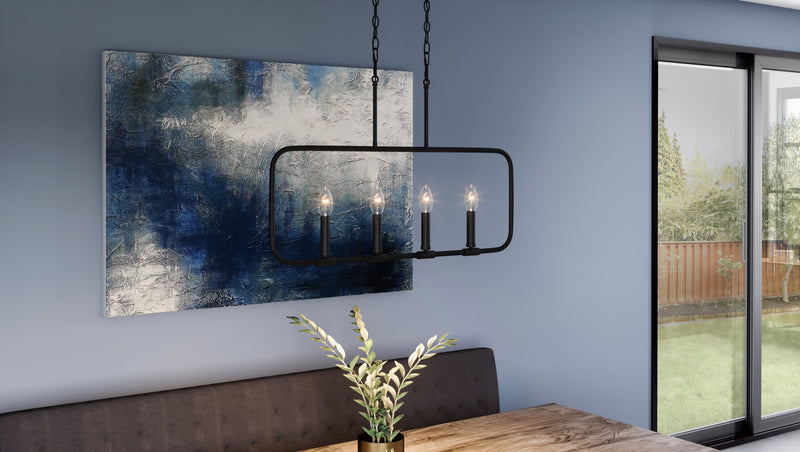 Abner - 4lt Linear Pendant Matte Black - ABR432MBK