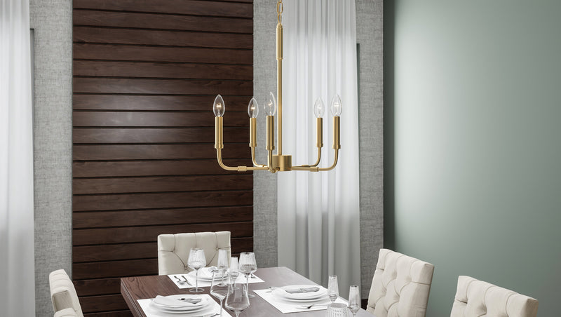 Abner - 5lt Chandelier Aged Brass - ABR5018AB