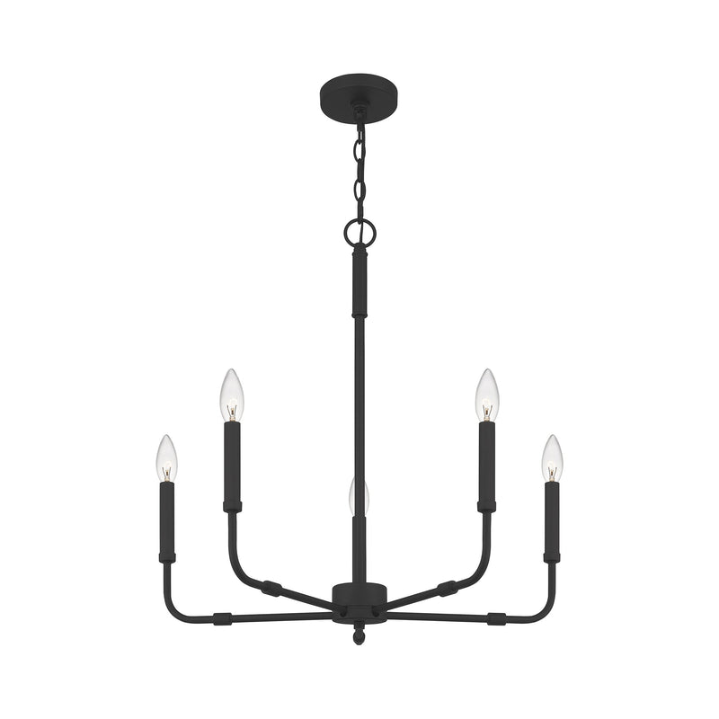 Abner - 5lt Chandelier Matte Black - ABR5024MBK