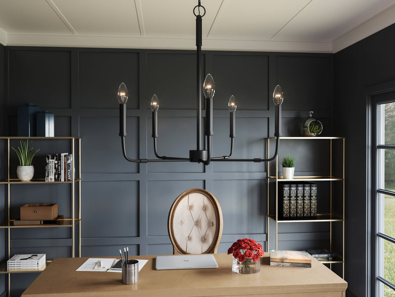 Abner - 5lt Chandelier Matte Black - ABR5024MBK