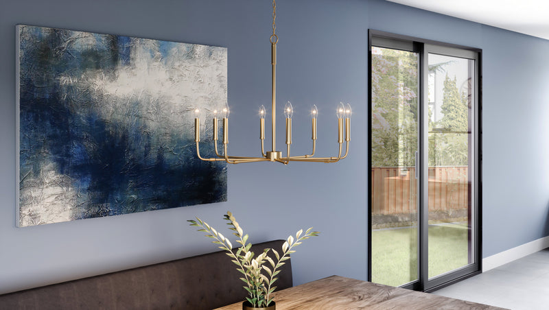 Abner - 8lt Chandelier Aged Brass - ABR5028AB