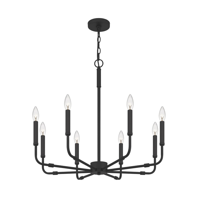 Abner - 8lt Chandelier Matte Black - ABR5028MBK