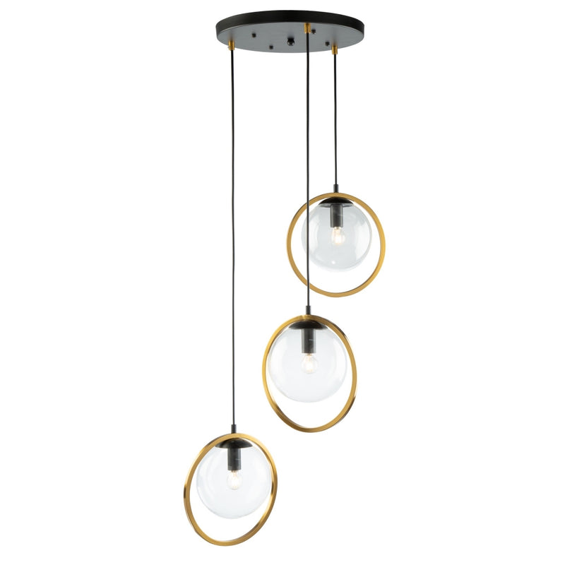 ac10893vb - multi-light pendant Black & Vintage Brass - www.donslighthouse.ca