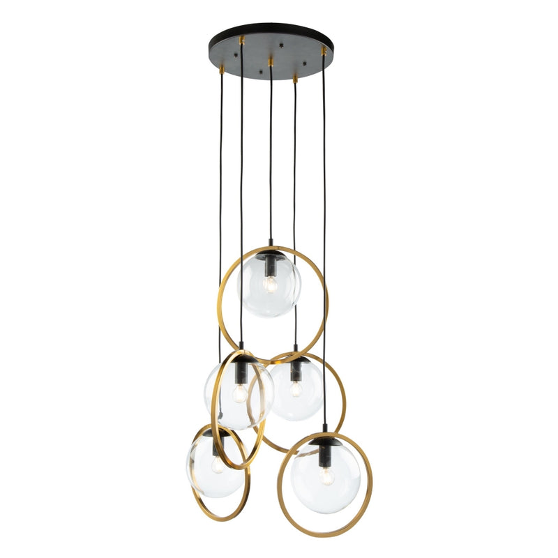 ac10895vb - multi-light pendant Black & Vintage Brass - www.donslighthouse.ca