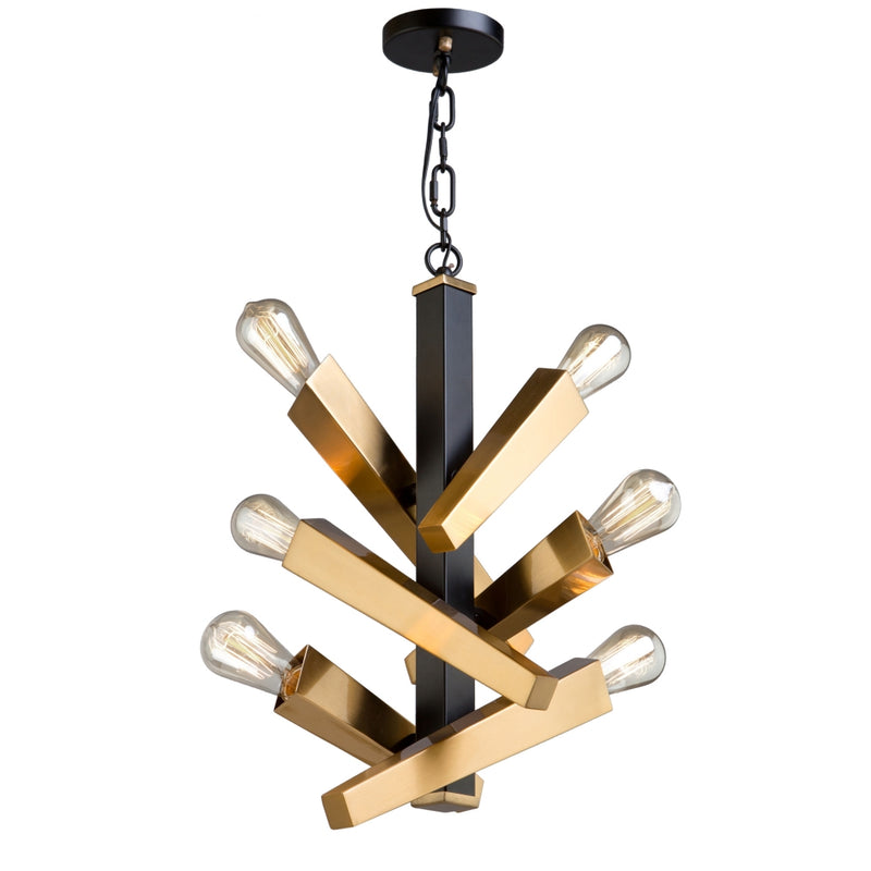 ac11157 - mini chandelier Black & Satin Brass - www.donslighthouse.ca