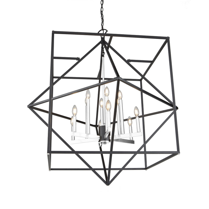 ac11202pn - chandelier multi tier Matte Black & Polished Nickel - www.donslighthouse.ca