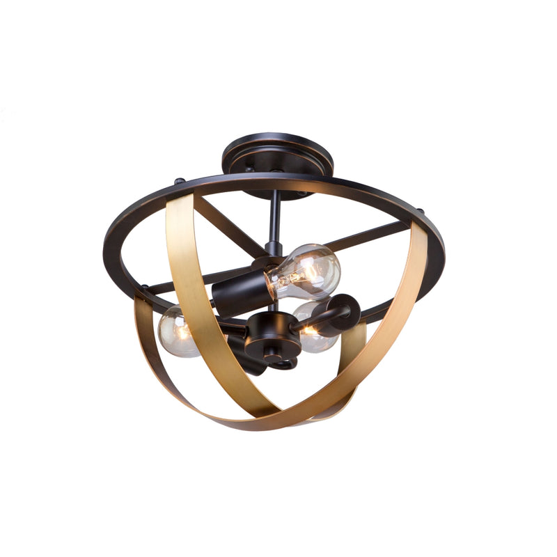 ac11233 - semi flush Dark Bronze & Satin Brass - www.donslighthouse.ca