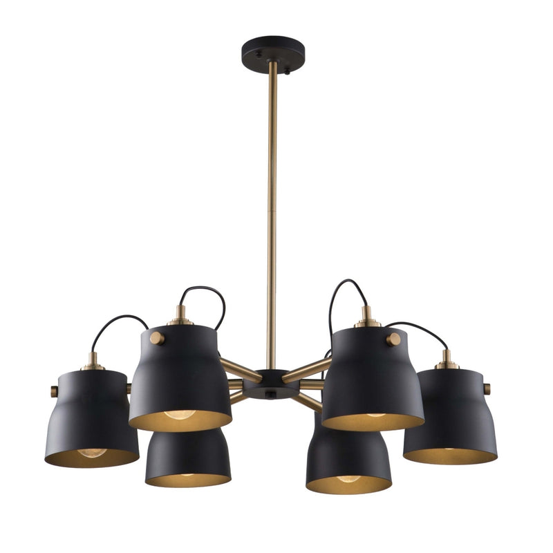 ac11366vb - chandelier Matte Black & Harvest Brass - www.donslighthouse.ca