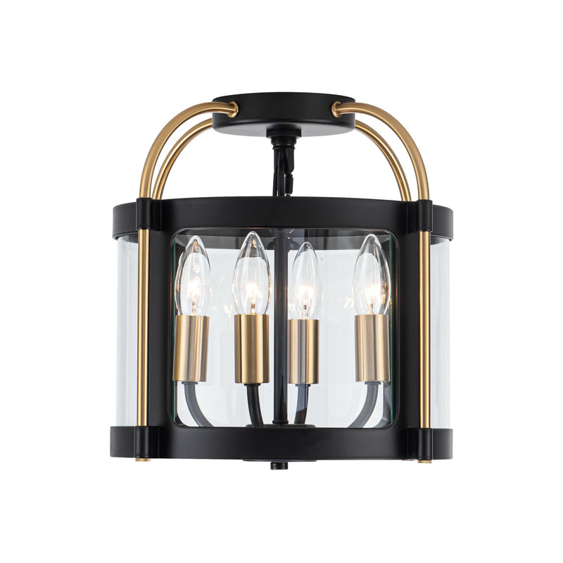 AC11513BB - Bonita Collection 4-Light Flush Mount Black and Brushed Brass - www.donslighthouse.com