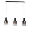 ac11522sm - linear multi-light pendant Satin Black & Smoke Glass - www.donslighthouse.ca