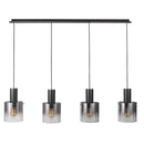 ac11526sm - linear multi-light pendant Satin Black & Smoke Glass - www.donslighthouse.ca
