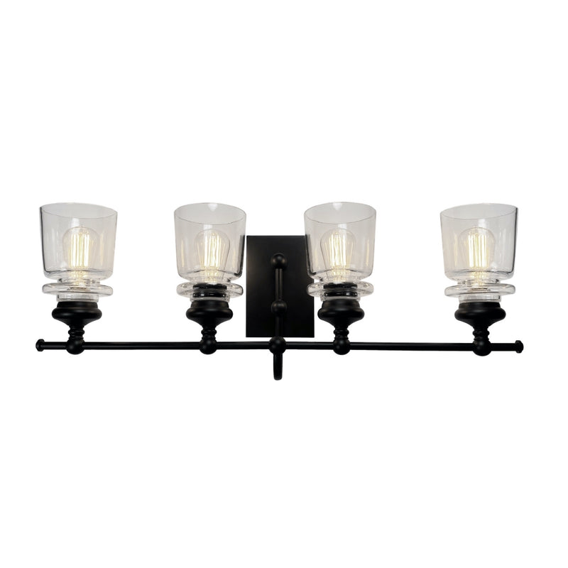 ac11594bk - vanity 4 light Black - www.donslighthouse.ca