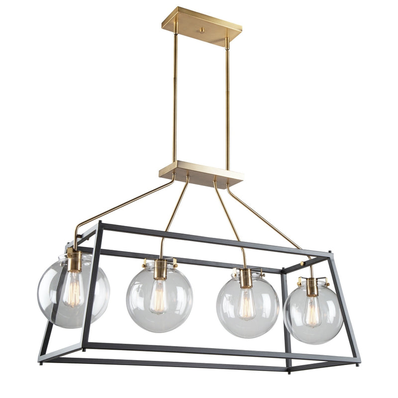 ac11604vb - linear chandelier Black & Harvest Brass - www.donslighthouse.ca