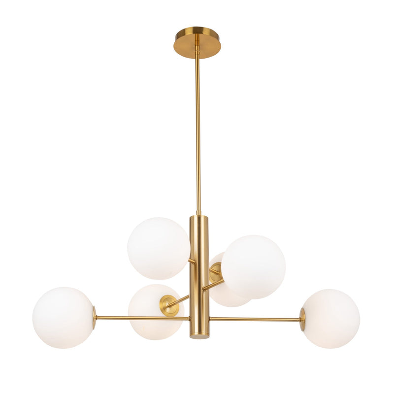 AC11765BR - Aurelia Collection 6-Light 31" Chandelier Brass - www.donslighthouse.com