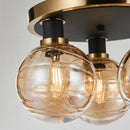 Gem Collection 3-Light Semi-Flush Mount with Amber Glass - AC11873AM
