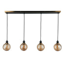 Gem Collection 4-Light Island/Pool Table with Amber Glass - AC11874AM