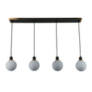 Gem Collection 4-Light Island/Pool Table with White Glass - AC11874WH