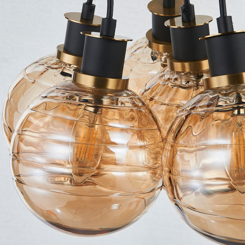 Gem Collection 7-Light Pendant with Amber Glass - AC11877AM