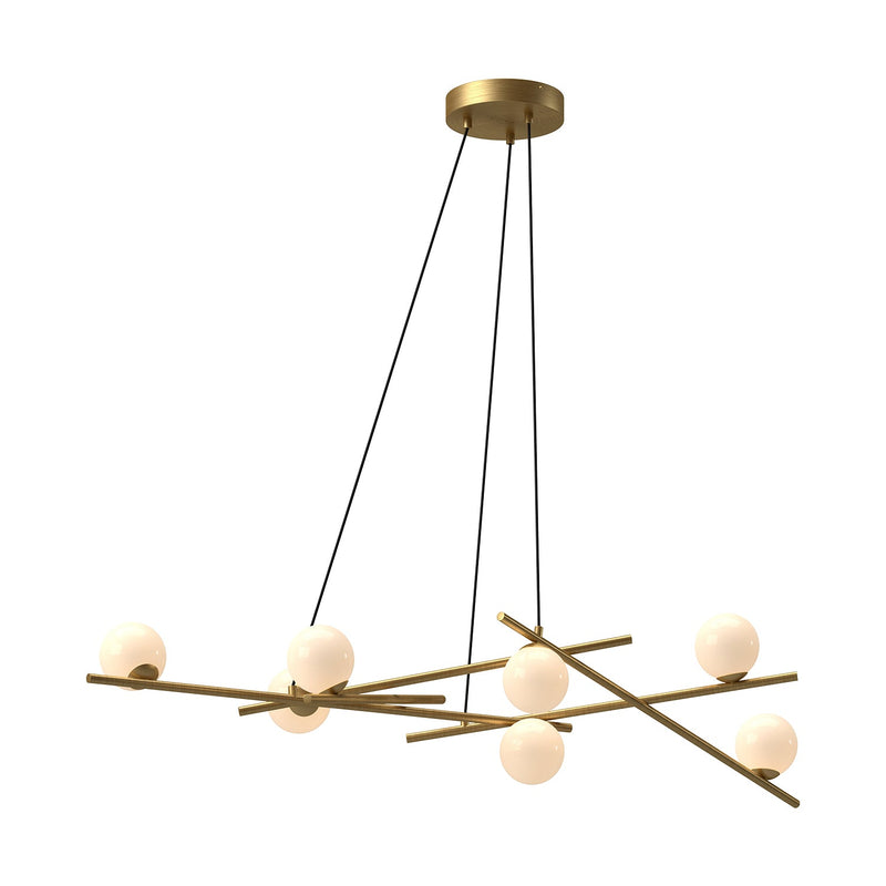 ch89854-bg-go - linear chandelier Brushed Gold/Glossy Opal - www.donslighthouse.ca