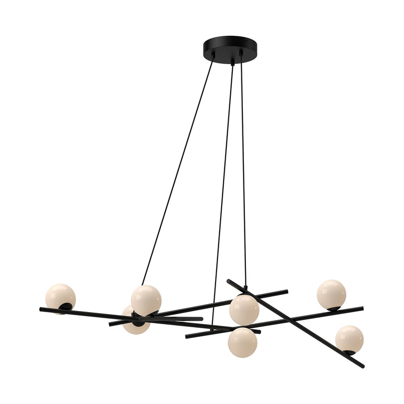 ch89854-bk-go - linear chandelier Black/Glossy Opal - www.donslighthouse.ca