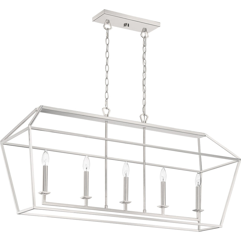 Aviary - 5lt linear chandelier polished nickel - AVY542PK
