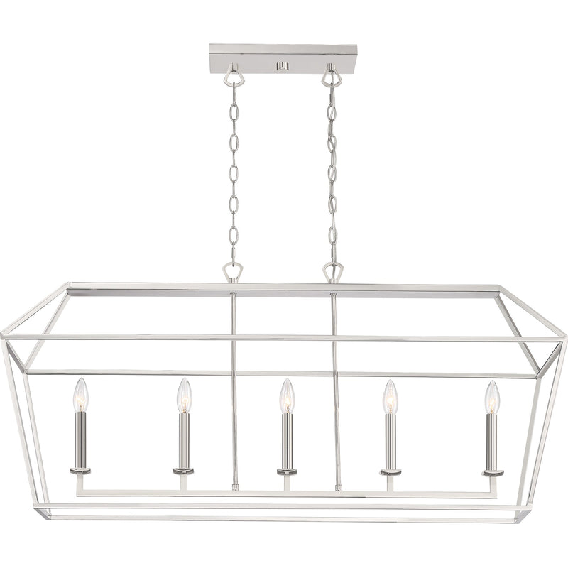 Aviary - 5lt linear chandelier polished nickel - AVY542PK