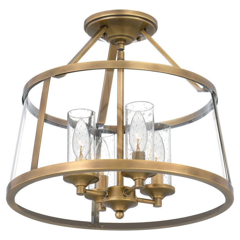 Barlow - Semi-flush mount 4 light weathered brass - BAW1716WS