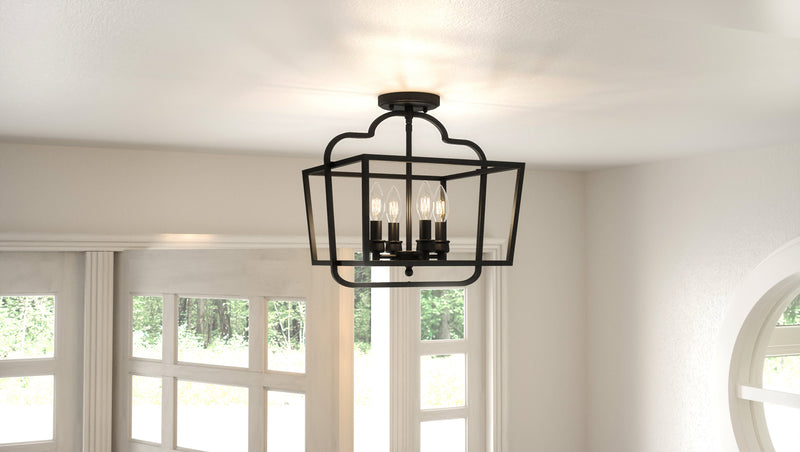 Blanche - Semi-flush mount 4 light matte black - BLA1714MBK