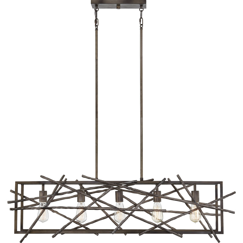 Brigham - Linear chandelier 5 light restored bronz - BRH5042RT