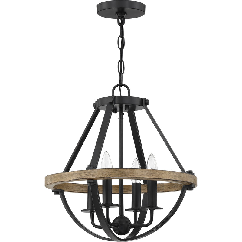 Bartlett - Semi- flush mount 4 light earth black - BRL1716EK