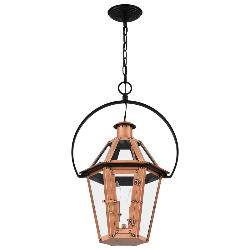 Burdett - Outdoor hanging 2 lights aged copper - BURD1916AC