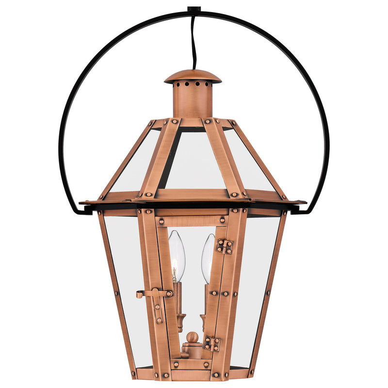 Burdett - Outdoor hanging 2 lights aged copper - BURD1916AC