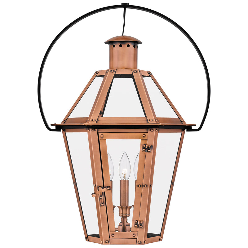 Burdett - Outdoor hanging 3 lights aged copper - BURD1918AC