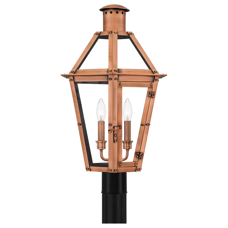 Burdett - Outdoor post 3 lights aged copper - BURD9015AC