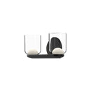 vl52512-bk-cl - vanity 2 light Black/Clear Glass - www.donslighthouse.ca